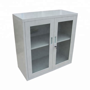 Petit 2 Portes Verre Avant En Verre De Verrouillage <span class=keywords><strong>Armoire</strong></span> De Rangement Basse - Product Image 4