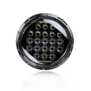 7 inch 75w Hi/Lo beam Projector LED Headlight with DRL for Wrangler JK TJ LJ Round Headlamp for motorcycle