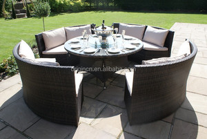 Empresa china tesoros de jardín exterior sofá comedor redonda patio con muebles de rattan - Product Image 1
