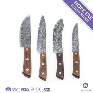 Xyj couteau de boucher, manche en bois, grain damas laser 8 pièces - Product Image 4
