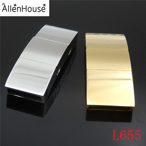 Đồ Trang Sức Làm Có Thể Điều Chỉnh Kích Thước 3 Phần Da Vòng Đeo Tay Phẳng Hình Dạng Thép Không Gỉ Vàng Clasp 13x2.5 Mm/15x3Mm - Product Image 3