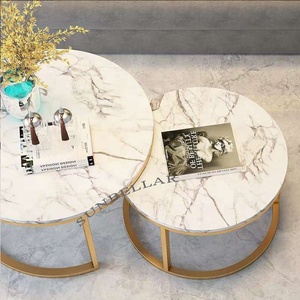 <span class=keywords><strong>Mesa</strong></span> de centro de mármol redondo para sala de estar, conjunto de <span class=keywords><strong>mesa</strong></span> moderna de acero inoxidable dorado, <span class=keywords><strong>mesa</strong></span> de espera para club, venta al por mayor - Product Image 2