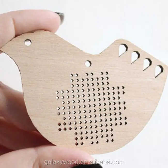 6 cm Blanks plywood bird shape custom wooden cross stitch