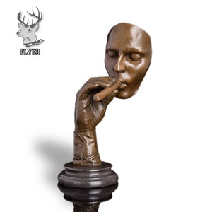 現代美術の装飾彫刻男思考顔家の装飾のための抽象的なブロンズ像 - Product Image 6