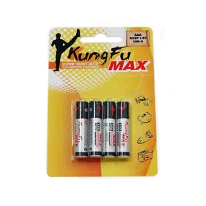 PVC Jacket R6P 1.5V AAA Zinc Carbon Battery With High Discharge Time