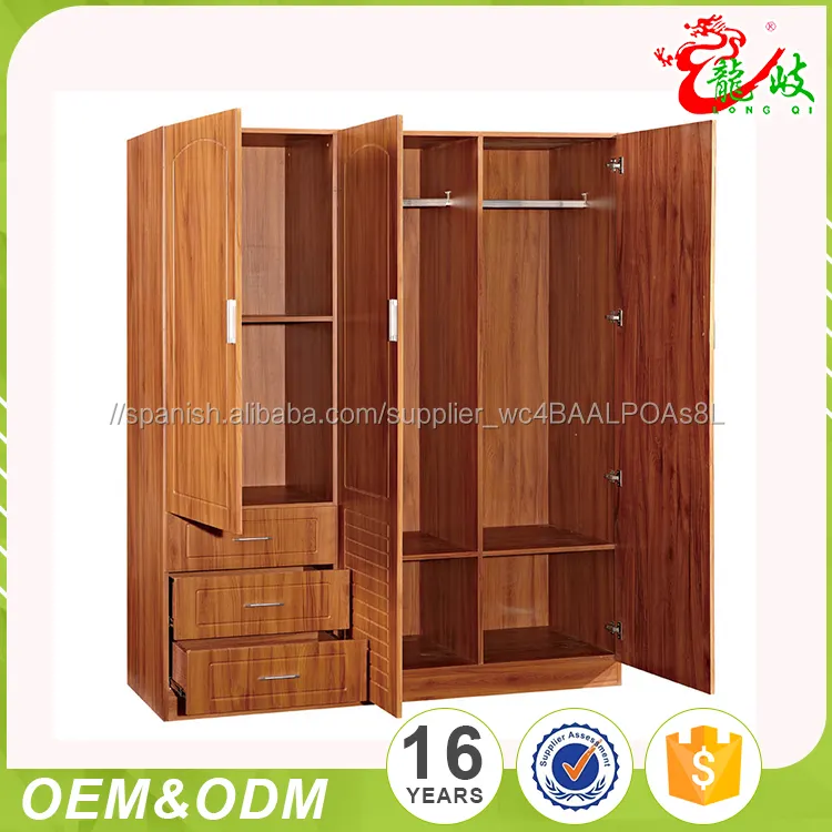 Uso General Modificado Buena Calidad Precio Justo Sólido Nuevo Modelo De Madera Muebles de Dormitorio Armario Ropero Diseños