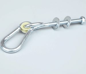 Crochet pivotant galvanisé, raccord de fil de bois avec clips à ressort de mousqueton en acier - Product Image 3