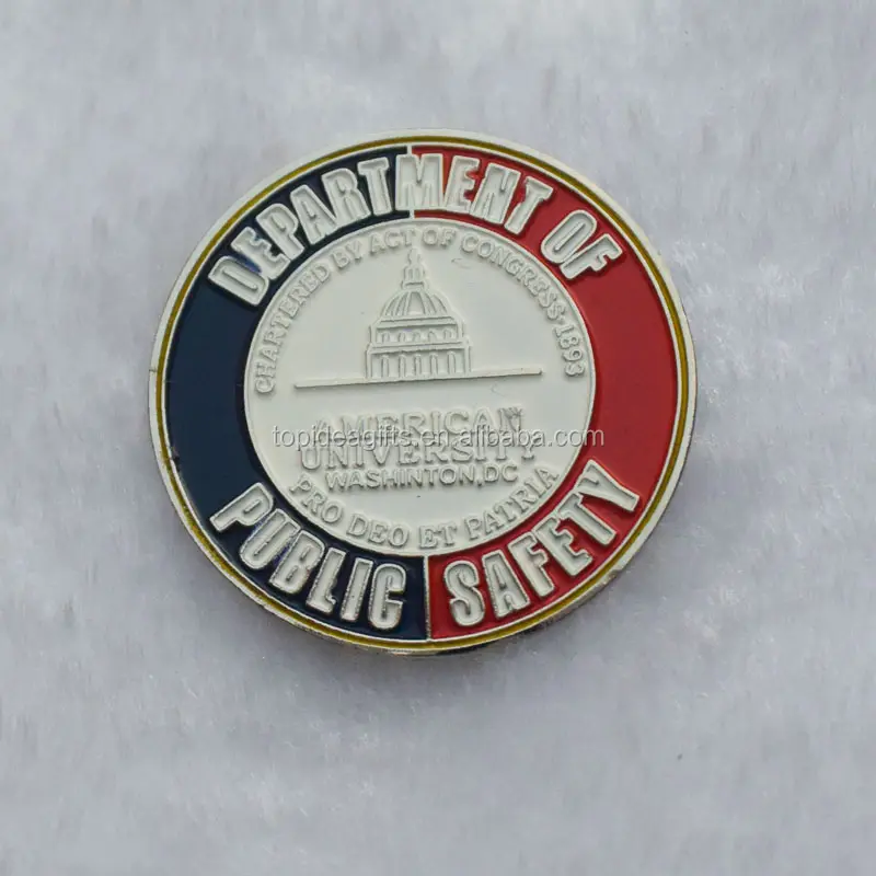 Factory American University Department Of Public Safety Metal Magnet Lapel Pin Badge 2018 Customized
