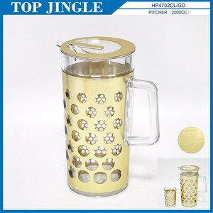Pichet à jus transparent avec ensemble de 2 tasses - Product Image 5