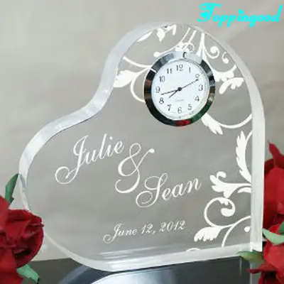 Jam Blok Kristal Bentuk Hati untuk Pernikahan Souvenir Tamu