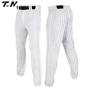 Rayé blanc personnalisé baseball pantalon