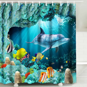 DaiRui <strong>Cheap</strong> Hookless Polyester Digital Print Bath Room <strong>Curtain</strong> Set 3D Print <strong>Shower</strong> <strong>Curtain</strong> - Product Image 5