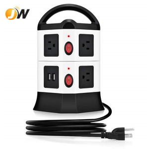 10A 125V 7 Outlet tapones <span class=keywords><strong>Protector</strong></span> contra sobretensiones con 2 USB <span class=keywords><strong>de</strong></span> tiras <span class=keywords><strong>de</strong></span> Torre - Product Image 3