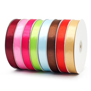 Ruban en satin uni de 2 cm (3/4 pouce) 100 % polyester, simple face, pour emballage cadeau, vente en gros - Product Image 2