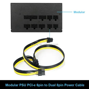 מודולרי PSU ספק כוח כבלי PCI e Molex 6pin כדי 2 PCI-e 8 פינים 6 + 2pin PCI Express הפנימי כוח ספליטר כבל סרט