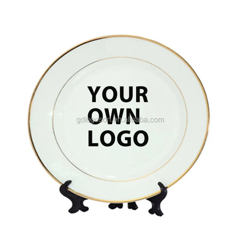 Custom Your Logo Ceramic Plate Wholesale Souvenir Porcelain Plate