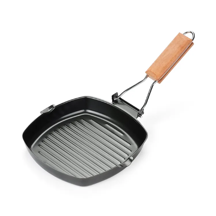 Poêle pour barbecue, ustensile de cuisine en acier au carbone, antiadhésif pour BBQ carré