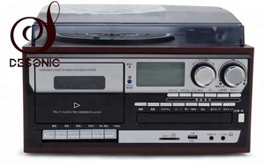 Lecteur de disques vinyles multi-audio DESONIC, tourne-disque vintage, lecteur de CD et de cassettes, radio AM/FM, <span class=keywords><strong>enregistreur</strong></span> <span class=keywords><strong>USB</strong></span>, entrée auxiliaire, sortie RCA - Product Image 6