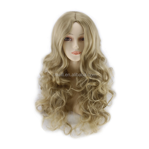 Peluca <span class=keywords><strong>de</strong></span> <span class=keywords><strong>Princesa</strong></span> <span class=keywords><strong>de</strong></span> 65 cm, Peluca Larga y Rizada Rubia para Niñas, Peluca para Cosplay - Product Image 1