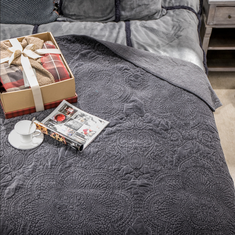 Juegos de cama gris-edredón
