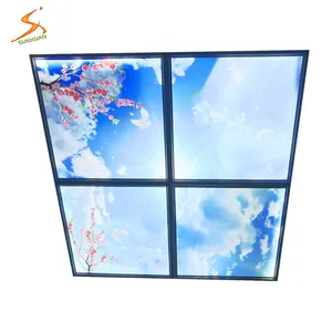 护眼室内嵌入式天花板嵌板落下灯600x600平方36w蓝色天空led面板灯