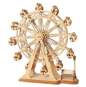 Educational Toy Model Robotime Rolife Educational Toy TG401 DIY Assembly Ferris Wheel Model Kit 3D Wooden Puzzles For Kids