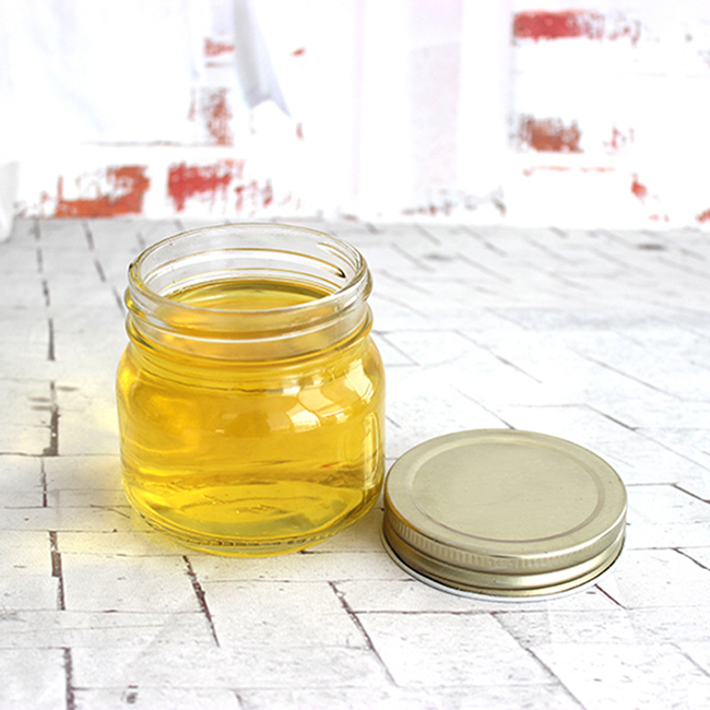 100ml  wide mouth Promotional Wholesale Small Sealed Glass Mason Jar with metal lid without handle
