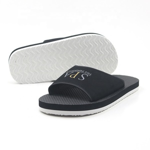 Alta calidad logotipo personalizado impresión lavable Durable suave personalizado goma EVA punta abierta hombres SPA Slide zapatillas para Hotel - Product Image 2