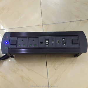 mutilmeida motorizada eléctrica rotación de escritorio con RJ45 Red, USB, HDMI, VGA, <span class=keywords><strong>3</strong></span>.5mm audio para escritorio de oficina - Product Image 3