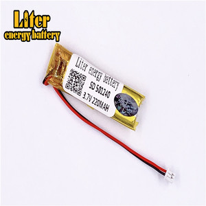 Plug 1,25-2 p 3,7 V 501240 220 mAh rechargeable small LiPo battery with CE, UL, for Bluetooth headset - Product Image 3