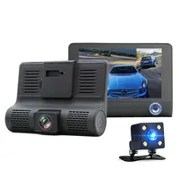 Coche Cámara 4,0 pulgadas mejor Dash Cam 1080P Dual lente 170 grados de ángulo ancho visión nocturna Luz de relleno Parkin coche dvr