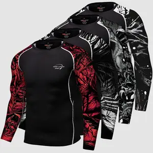 Protector de sarpullido por sublimación personalizado para hombre, ropa deportiva MMA, novedad de 2019