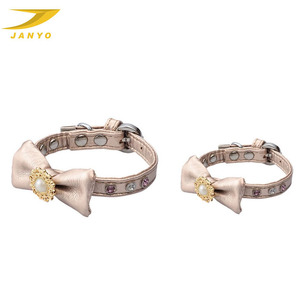 Hete Verkoop Groothandel Diamanten Vlinderdas Hoge Kwaliteit Leren Hondenhalsband - Product Image 4