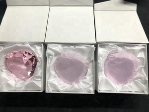 Lujo brillante color rosa corazón forma <span class=keywords><strong>de</strong></span> diamante pisapapeles <span class=keywords><strong>de</strong></span> cristal regalos <span class=keywords><strong>de</strong></span> boda para el <span class=keywords><strong>grabado</strong></span> - Product Image 2