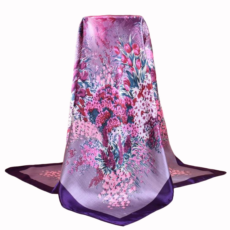Новый модный шарф, оптовая продажа, квадратный шарф с цветочным принтом, размеры, дешевые атласные женские шарфы, международная экспресс-доставка