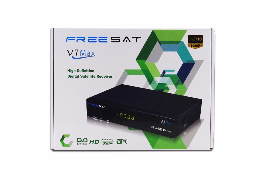 Freesat V7 Max DVB-S2 1080 P Receptor de Satélite Digital Soporte Cccamd Newcamd Biss Clave Powervu USB WiFi