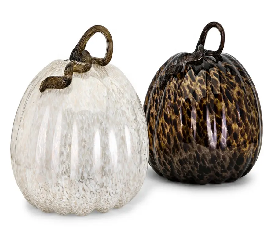 Hand Blown Abstract Glass Pumpkins Decoration