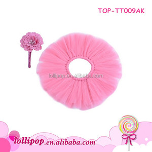 Disfraces de danza del vientre para niñas, tutú hecho a mano de color sólido elástico de china, vestido de fiesta con diadema, superventas - Product Image 4