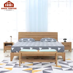 Bedroom Furniture Modern Natural Simple Wooden Adult Bed