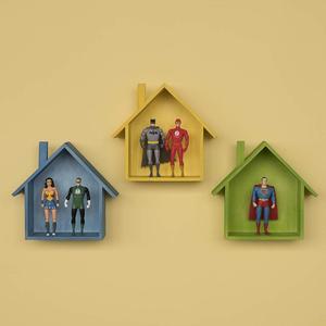 Estante de pared con forma de casa de <span class=keywords><strong>madera</strong></span> rústica para decoración del hogar - Product Image 6