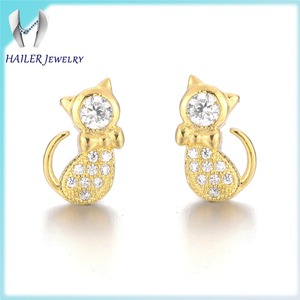 En laiton mignon chat en forme pas cher chinois tous les types de boucles d'oreilles - Product Image 1