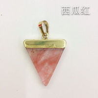 Colgante de Joyería de Oro con Piedra Marrón en Forma de Triángulo, Chapado en Oro, Joyería de Moda 2015