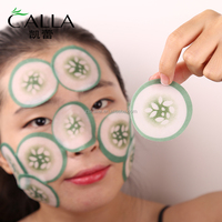 Masques pour les yeux anti-poches de marque privée, masque pour les yeux en feuille de fruits, design concombre