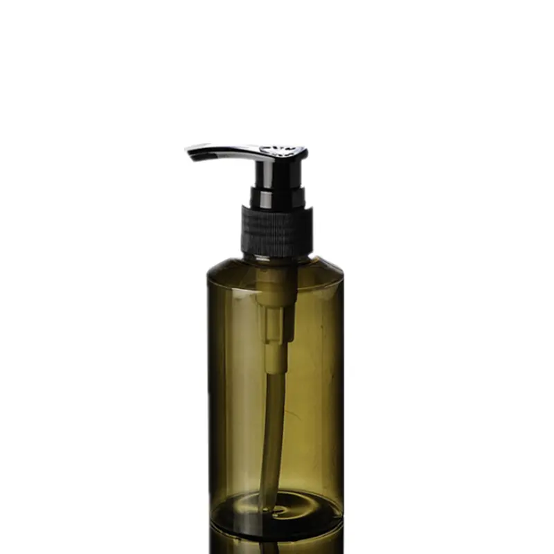 PET Cosmetic Refillable Bottle 100ML 150ML 200ML Green Plastic Treatment Pump Bottle Makeup Lotion Container