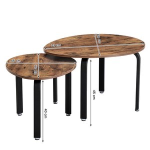 Meubles industriels, <span class=keywords><strong>table</strong></span> basse <span class=keywords><strong>ronde</strong></span> portable, multi-nid, en métal - Product Image 5