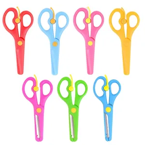 Cartoons Mini Scissors Plastic Kindergarten Manual Round Head Safety Kids  Scissors