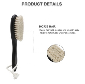 Brosse de toilettage pour hommes, brosse douce, poils de cheval naturels, manche en <span class=keywords><strong>bois</strong></span>, rasage - Product Image 2