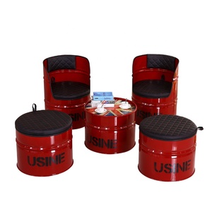 Sgabello da <span class=keywords><strong>Bar</strong></span> Vintage in ferro battuto creativo vecchio secchio di vernice personalità sgabelli per il tempo libero sedia in metallo con divano ristorante - Product Image 4