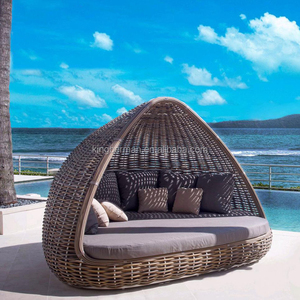 Waterproof Cushion <strong>Outdoor</strong> Furniture Thick Rattan Daybed Set for Garden Beach Patio &amp; Living Room Portable Wicker <strong>Sofa</strong> <strong>Bed</strong> - Product Image 2