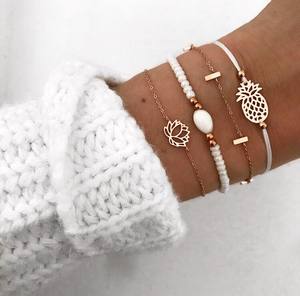 <span class=keywords><strong>Bracelet</strong></span> à cordes de Yoga en acier inoxydable pour femmes, style bohème, <span class=keywords><strong>Lotus</strong></span>, cœur, amour, vente en gros, 2020 - Product Image 2